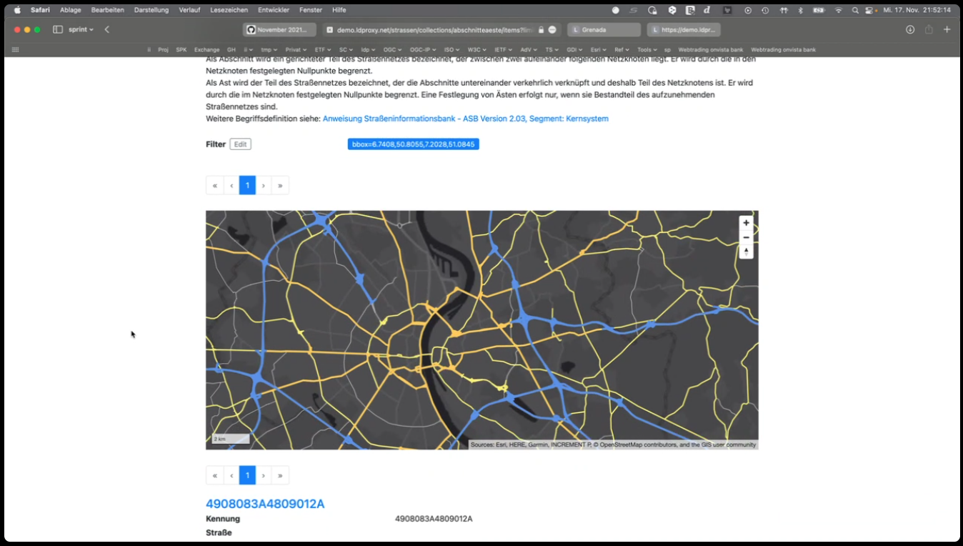 interactive instruments ldproxy demonstration screenshot 2