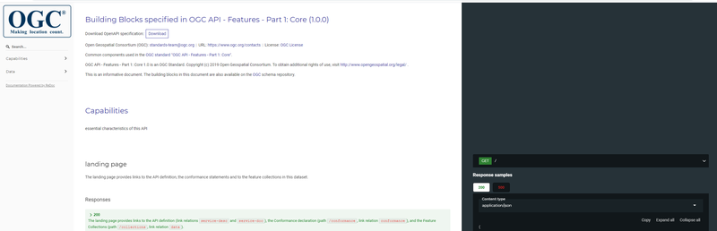 OGC API Features Core Landing Page Sample