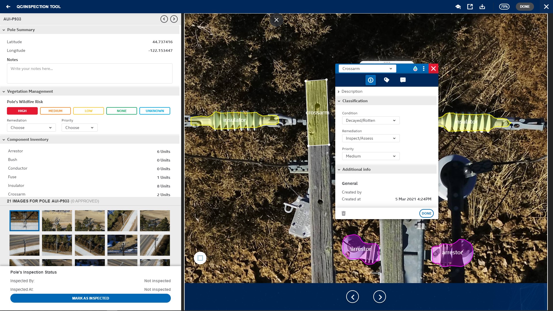 The Intel Geospatial Platform “plug-in” analytics architecture enables AI-assisted workflows for visual asset inspections