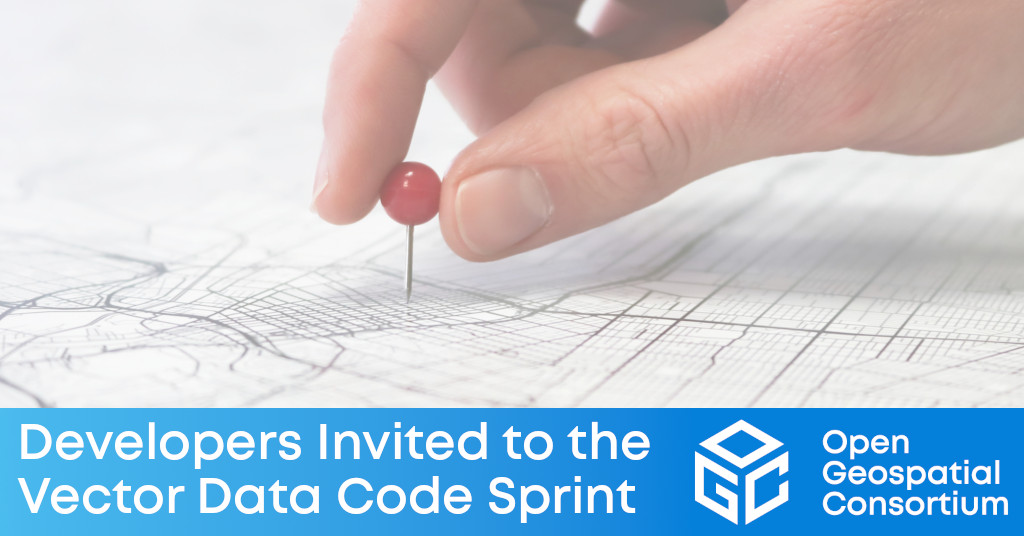 Banner calling for participation in the OGC July 22 OGC API Vector Data Code Sprint