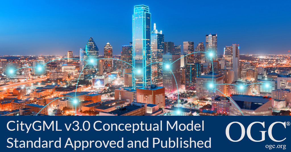 Banner announcing adoption of CityGML 3.0