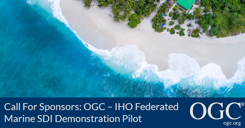 Banner announcing a Call For Sponsors for the OGC-IHO Federated Marine SDI MSDI Demonstration PIlot