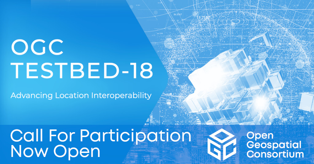 Banner announcing OGC Testbed-18 Call For Participation